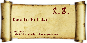 Kocsis Britta névjegykártya